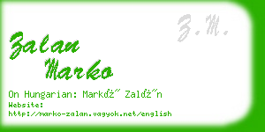 zalan marko business card